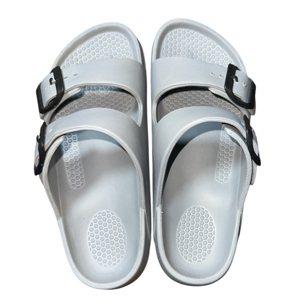Unbranded Women's Gray Slides With Adjustable Straps Size 37 Run Small